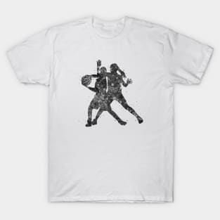 basketball player girl black and white T-Shirt